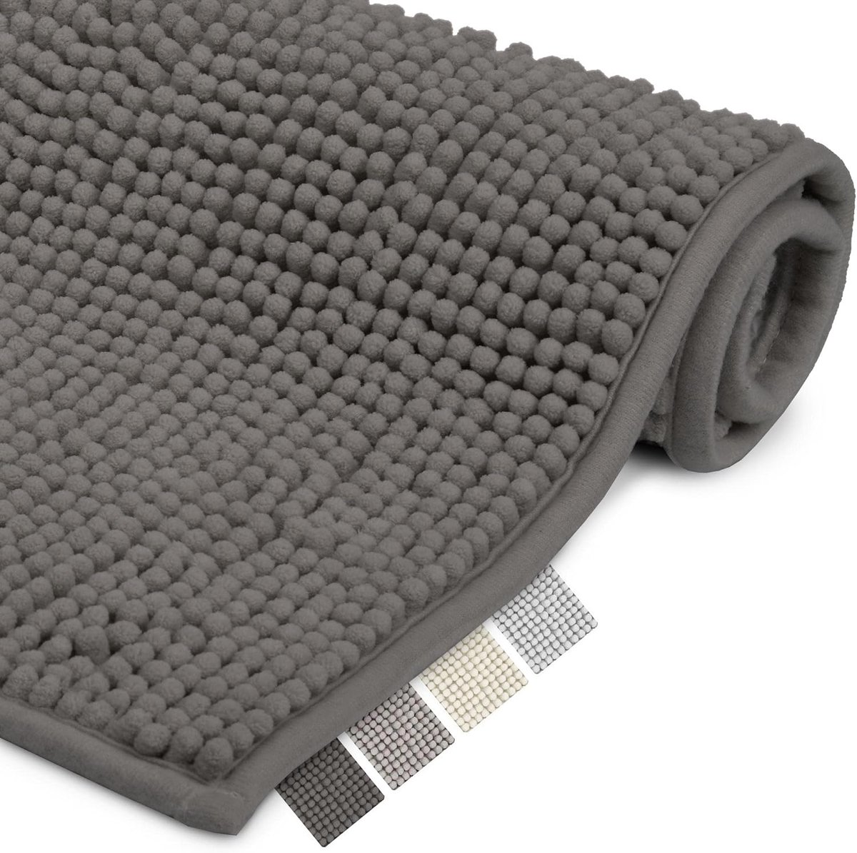 Badmat - Vloermat WC Tapijt - Badkamer Vloerverwarming - Pluizig Antislip - 50x80cm - Antr