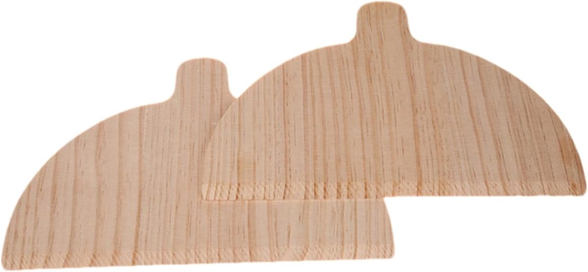 Pizzaschep Set - Brood Spatel - Zelf Bakken - Halfrond Ontwerp - 28 x 17 cm - Houtkleur
