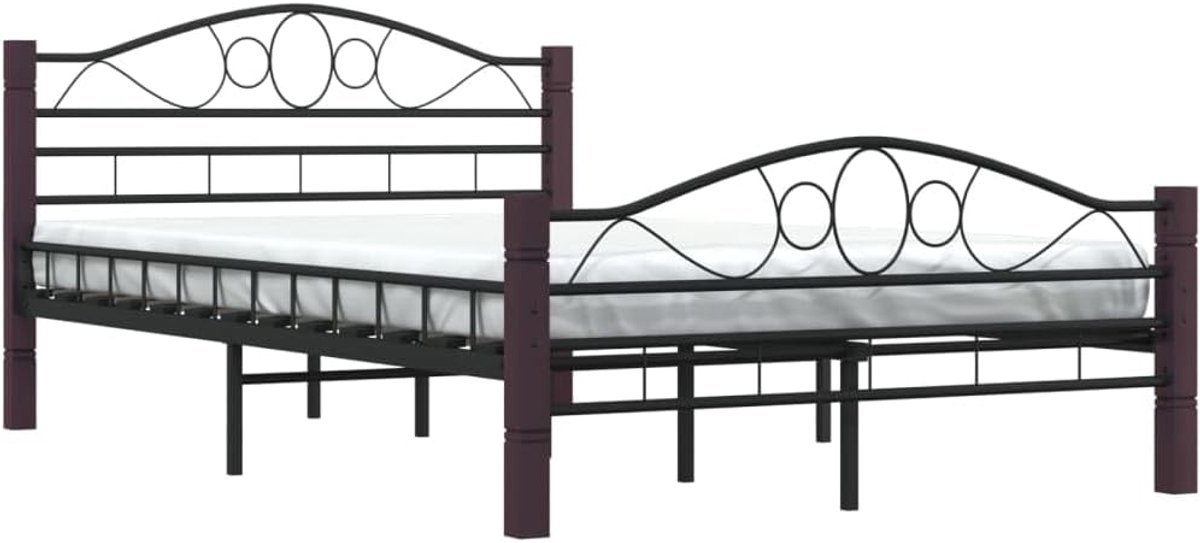 Metalen Bedframe - Ledikant Frame - Slaapkamer Inrichting - Massieve Constructie - 120x200 cm - Zwart