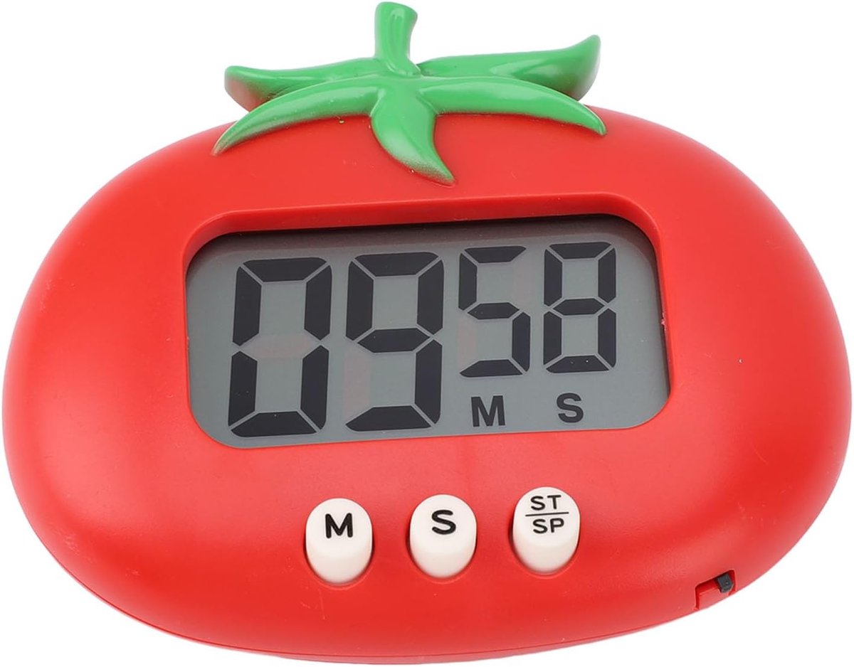Digitale Keukenwekker - Tomaat Timer - Koken & Leren - Groot LCD Scherm - Compact Lichtgewicht