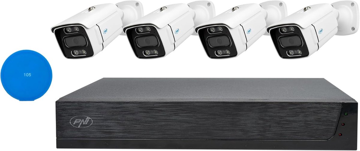 Videobewakingskit - Beveiligingssysteem Kit - Veiligheid Binnen Buiten - 4 POE Camera's - 25.5 x 21.5 x 4.5 cm