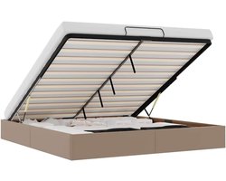 Bedframe Kunstleer - Slaapmeubel - Slaapkamer Inrichting - Stijlvol Design - 160x200 cm - Cappuccino