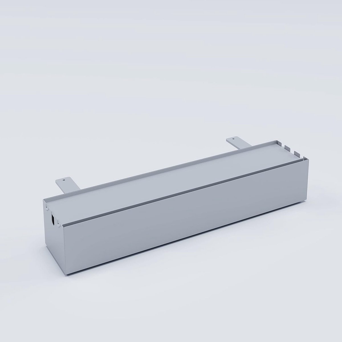 Opbergdoos Metaal - Multibox Bak - Ruimte Ordenen - Robuust Ontwerp - 60x12x10cm - Zilver