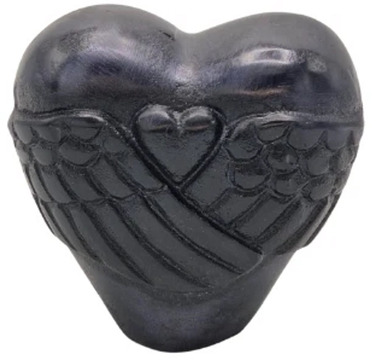 Urnenspecialist® - Urn Hart met vleugels - Urn Hart - Urn Vleugels - Zwart - Black - Mini urn - Aluminium - 100ML