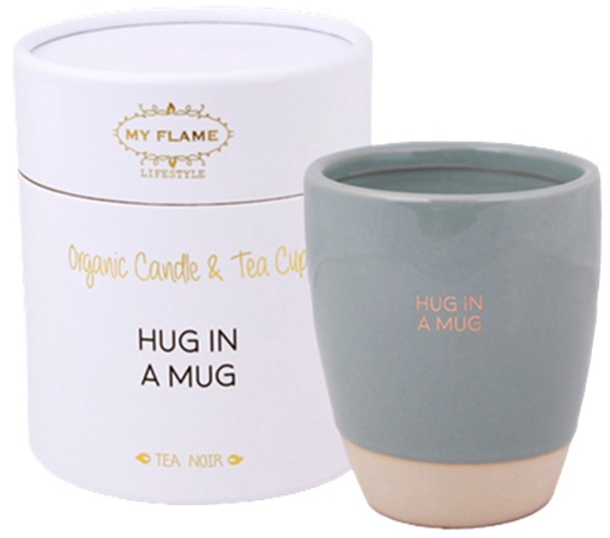 MY FLAME - Sojakaars in theekop - HUG IN A MUG - Geur: Tea Noir - Maat: D9 x H10 cm - Branduren: 60u