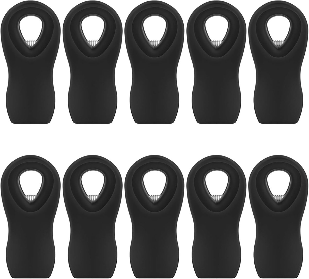 Voedselclips - Magnetische chipsclip - 10 stuks - Plastic zakclip met magnetisch frame - Zwarte snackclips voor het bewaren van voedsel in de koelkast