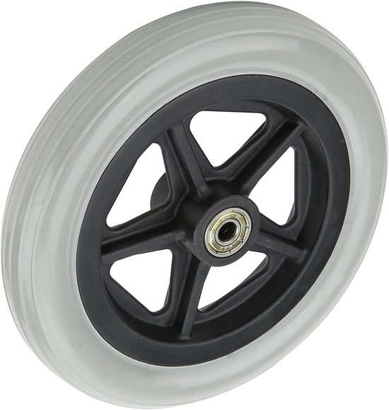 Rolstoel Voorwielen - Vervangende Wielen - Mobiliteit Verbeteren - Rubberen Banden - 7 Inch Diameter - Grijs — afbeelding 3