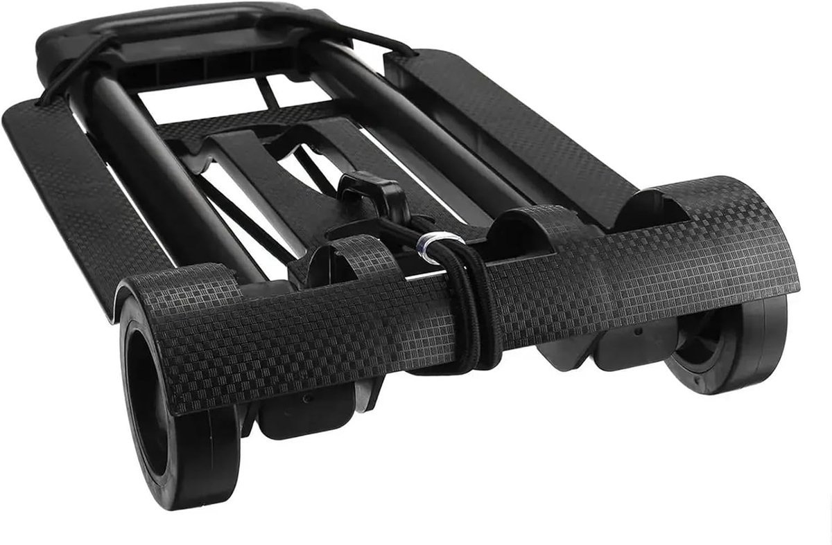 Opvouwbare steekwagen - Inklapbare bagagewagen - Materiaal vervoeren - Robuust stalen frame - 97cm hoog - Zwart