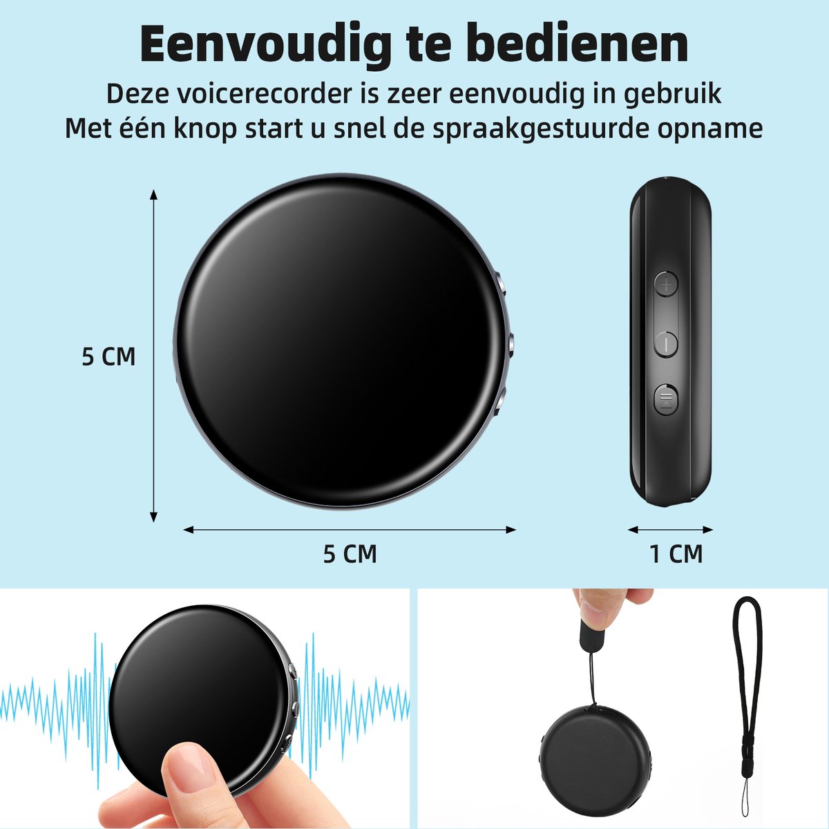 Xiamen Yunzao Spraakrecorder 64GB met Rauschonderdrukking - afbeelding 2