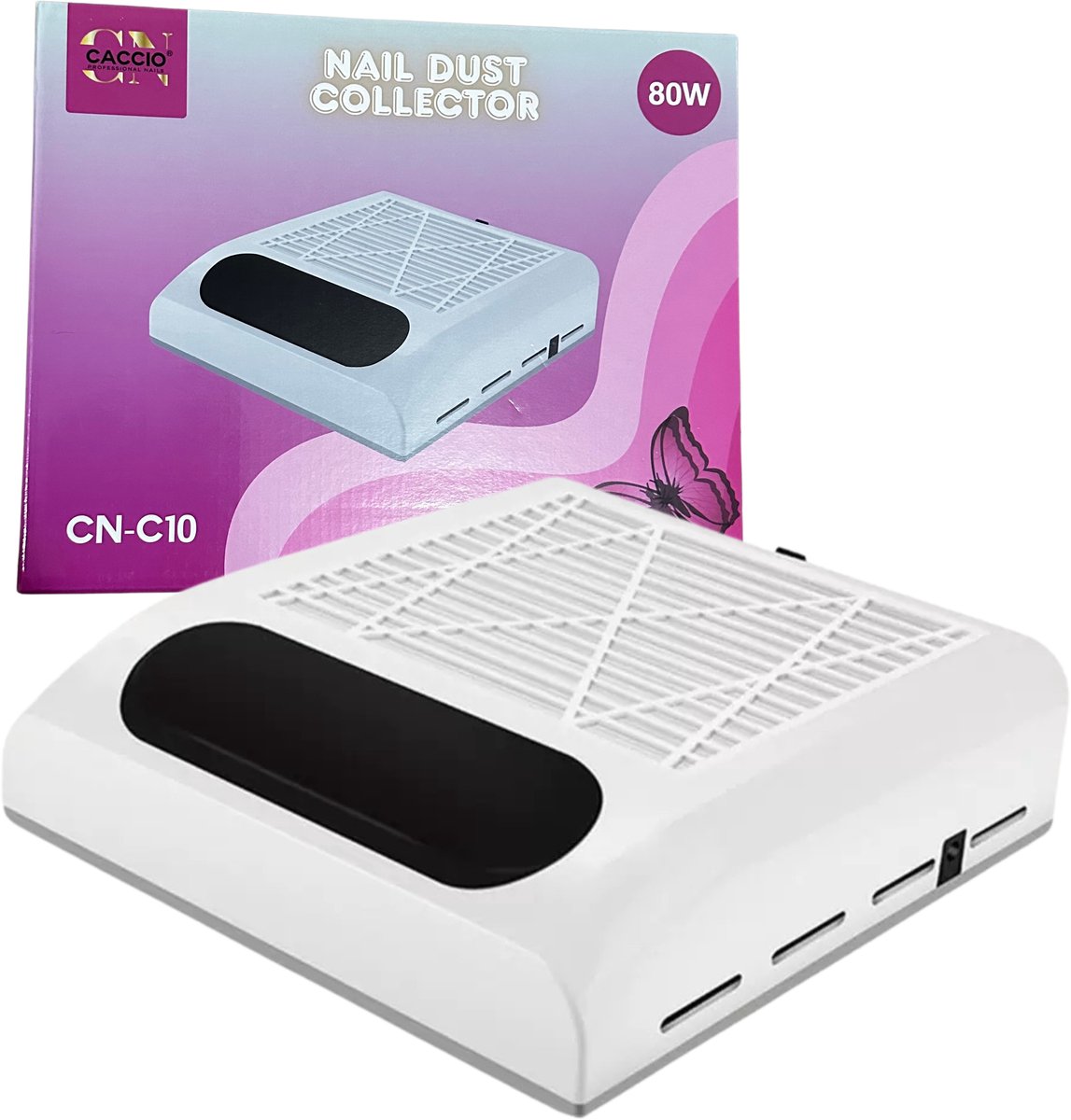 Nagelstofafzuiger - Afstofzuiger - 80Watt Nail Dust Collector Wit - Stofzuiger Voor Nail Salon - Nagels - Acrylnagels - Nepnagels - Gelnagels - Elektrische nagelstofzuiger - Tafelafzuiging - Witte kleur met filter - Manicure/Pedicure Handen en Voeten