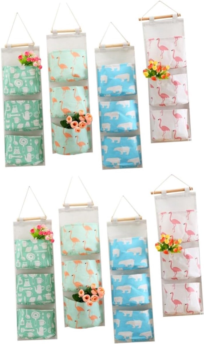 Opbergzakken Muur - Hangende Organizer - Ruimte Besparen - Drie Vakken - 60x20cm - Willekeurig