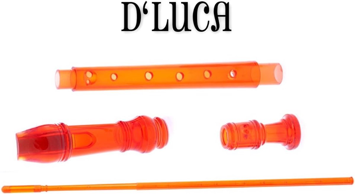 Studenten Blokfluit - Houtblaas Instrument - Muziek Leren - Drie Delig - 33cm Lengte - Oranje