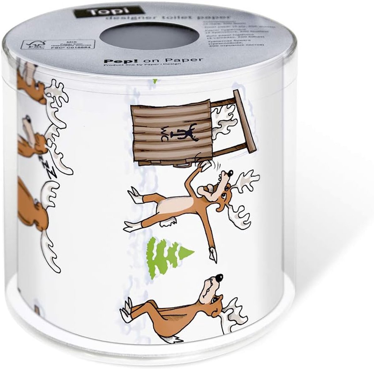 Toiletpapier Rol - Papierrol Huis - Grappige Verrassing - Kerst Thema Motief - 3-laags 200 Vellen - Kerstprint