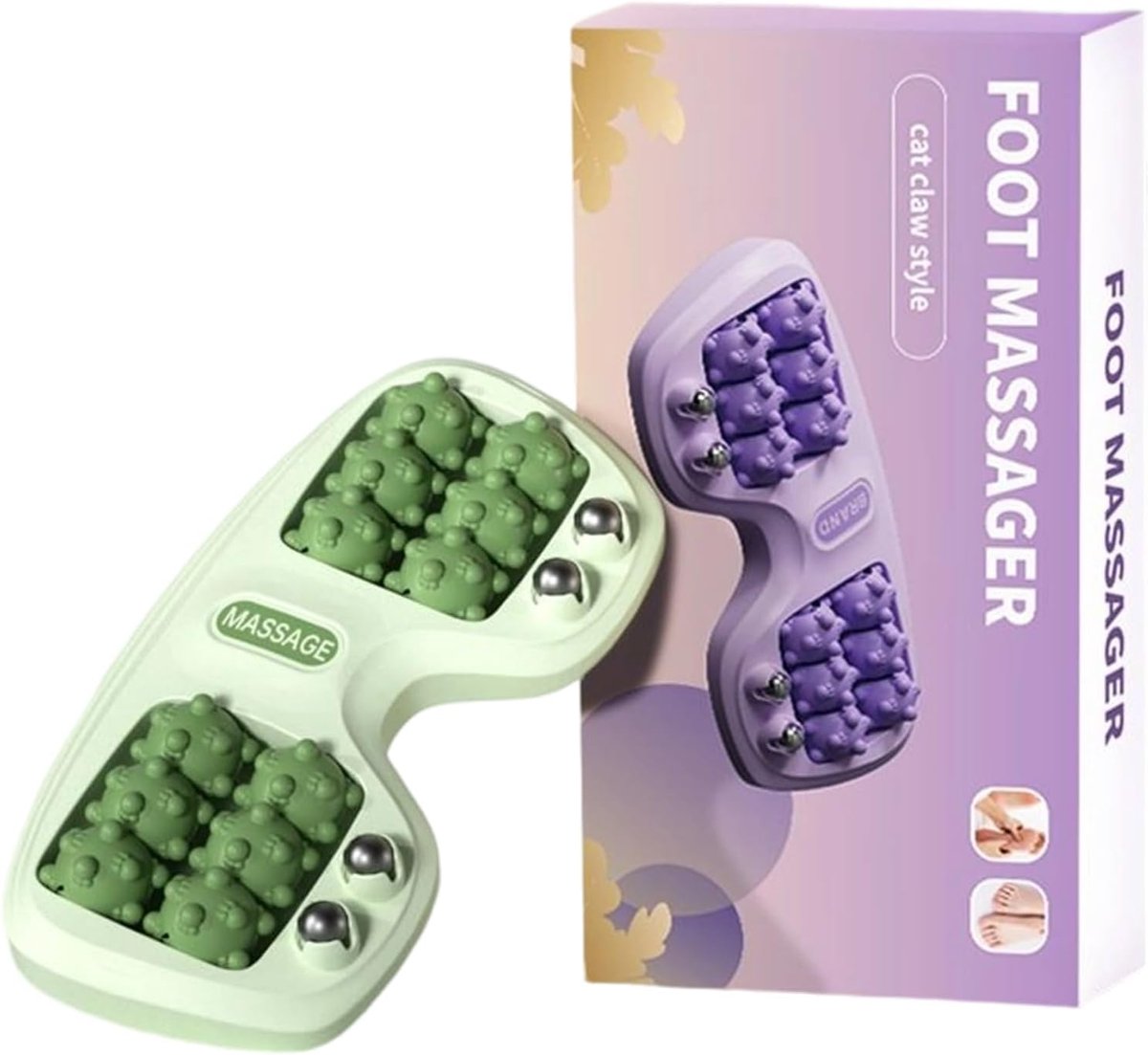 Voetroller Massage - Plantaire Fascia Massager - Spierverlichting - Knobbelrol Ontwerp - 31 x 17 x 7 cm - Violet