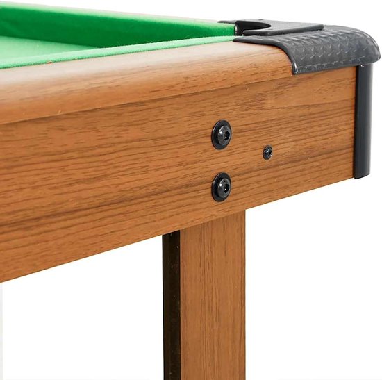 Biljarttafel - Pooltafel spel - Thuis entertainment - Inclusief accessoires - 122 x 61 x 76 cm - Bruin groen — afbeelding 2