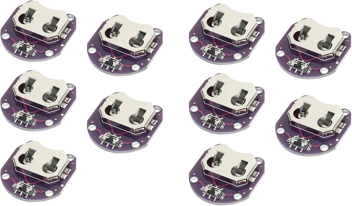 Muntcel Batterij Houder - Batterij Mount Module - Elektronica Projecten - Set van 10 - CR2032 Formaat - Zwart