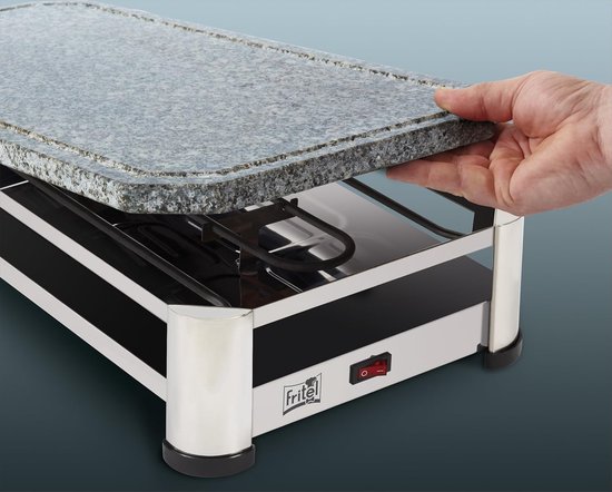 Steengrill Raclette - Buitengrill Bakplaat - Gezellig Eten - Natuursteen Oppervlak - 49.5x27cm - Zwart Inox — afbeelding 4