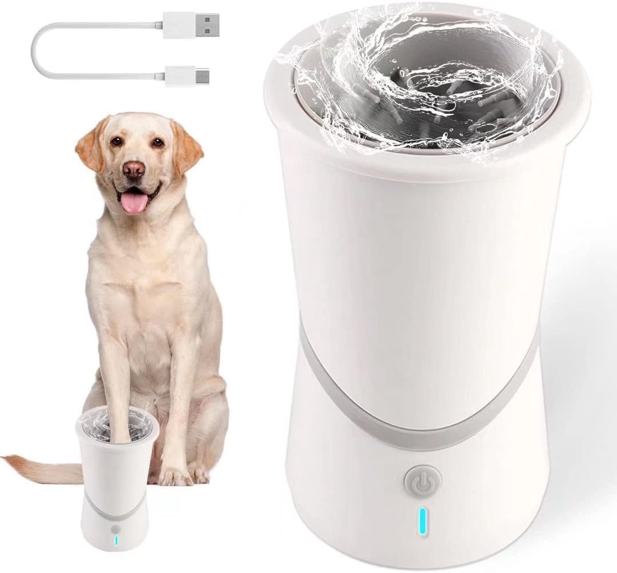 Hondenpootreiniger - Pootwasbeker - Modderige Poten Schoonmaken - Automatisch en USB Oplaadbaar - 165 cm Hoog