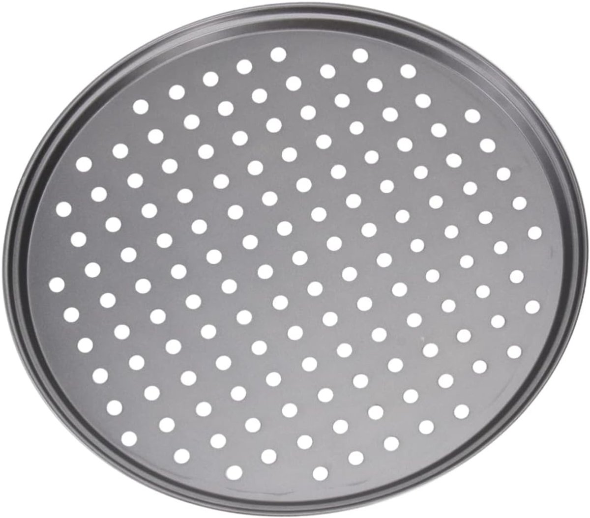 Pizzapan met gaten - Bakplaat - Pizza bakken - Gelijkmatige korst - 32 cm - Zwart