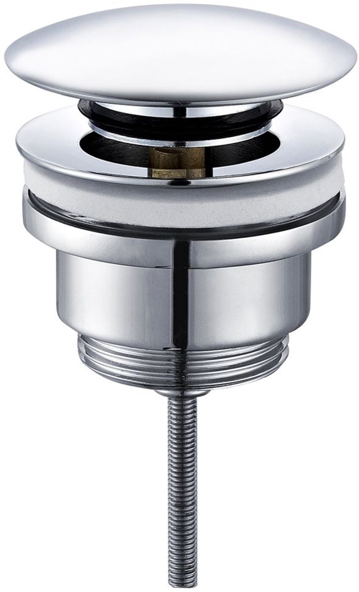 SaniGate Clickwaste 5/4" met Overloop – Chroom – Universele Wastafel Afvoerplug – Pop-up Plug