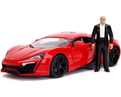 Miniatuur Auto - Modelauto Speelgoed - Verzamelen Film - Inclusief Verlichting Figuur - Schaal 1:18 - Rood