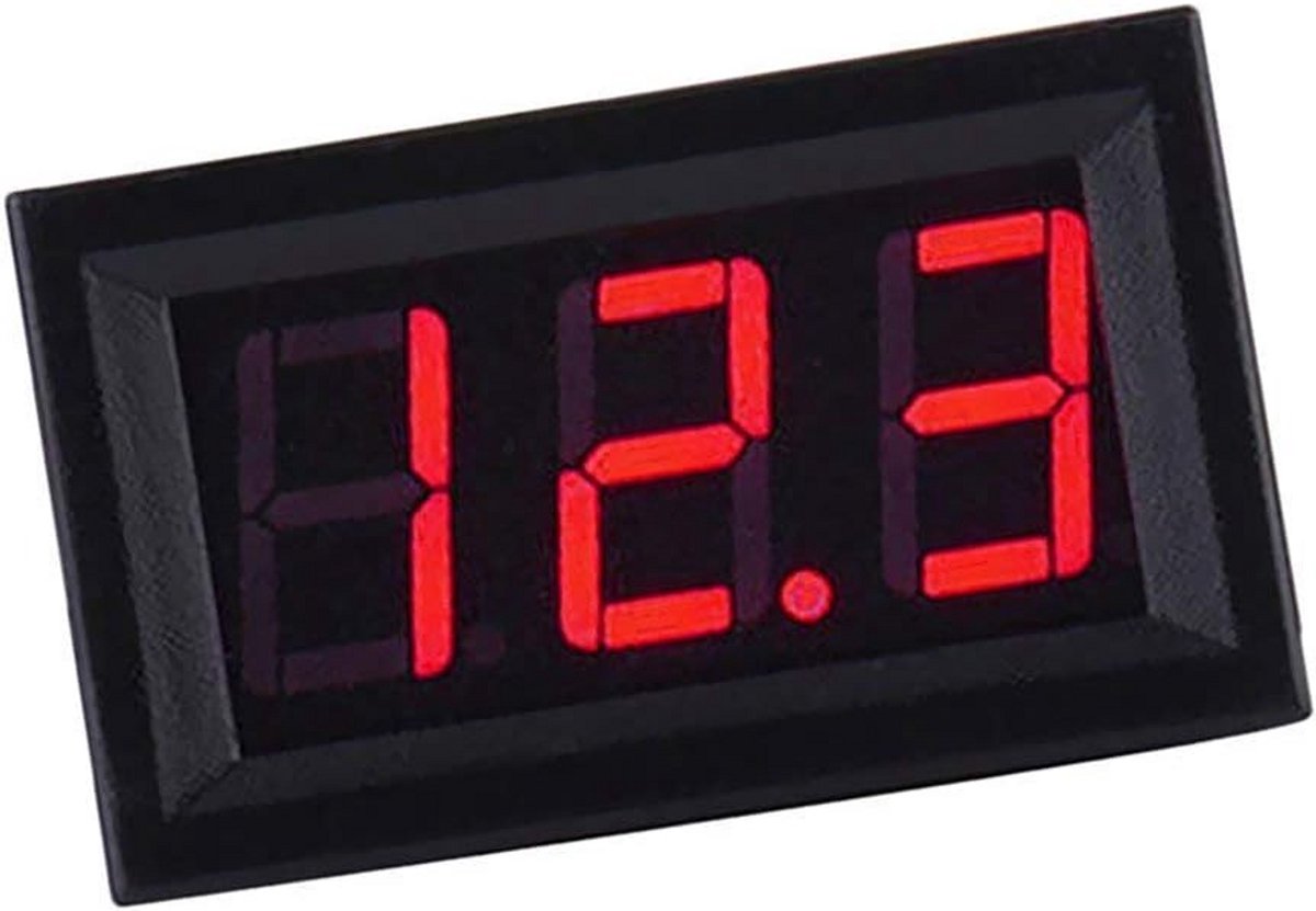 Digitale Voltmeter 0-30V met LED-display voor Motorfiets en Auto - 3-Draads Spanningstester