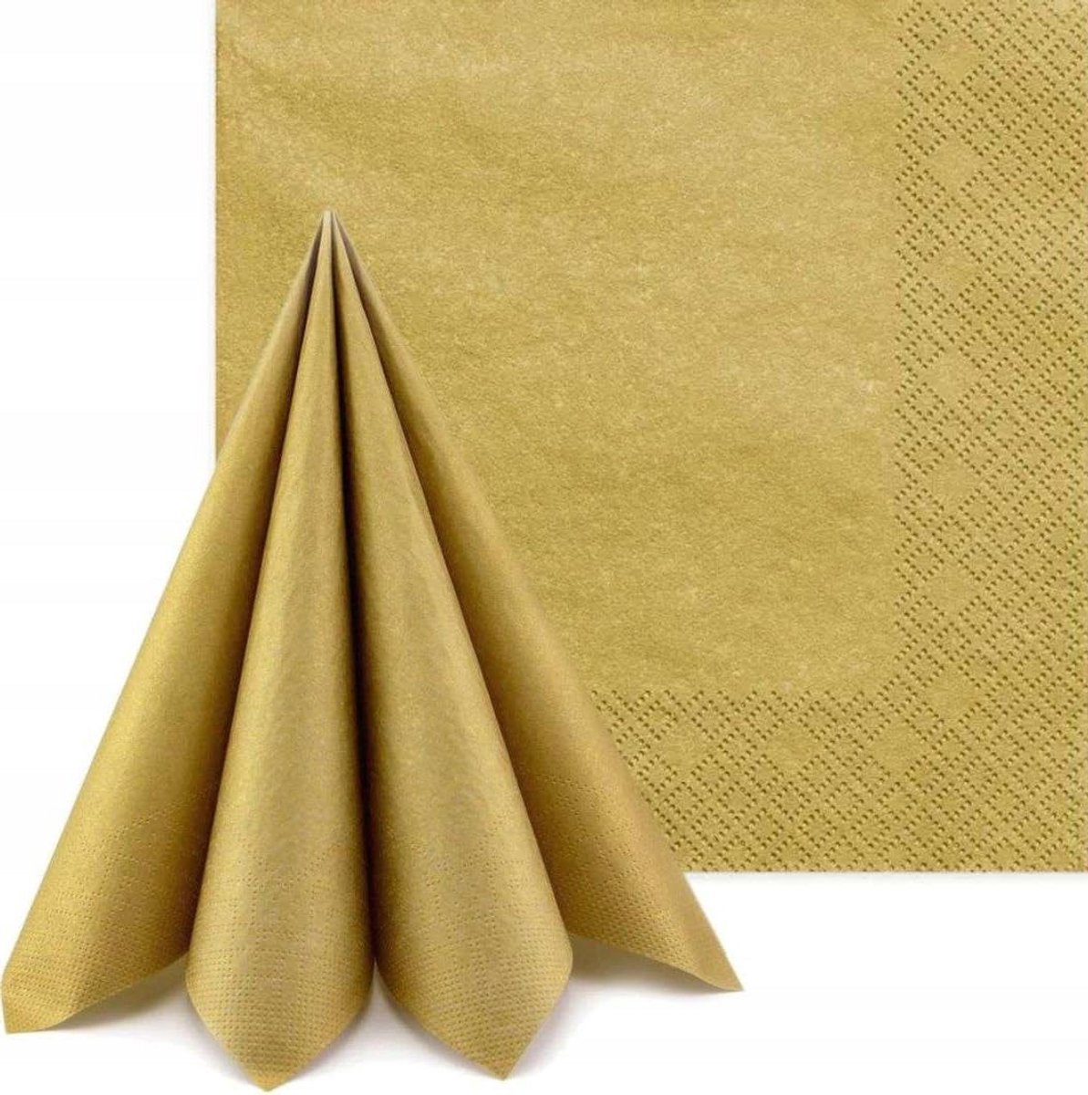 Decoratieve Gouden Servetten 33 x 33 cm - 20 Stuks voor Bruiloft en Communie