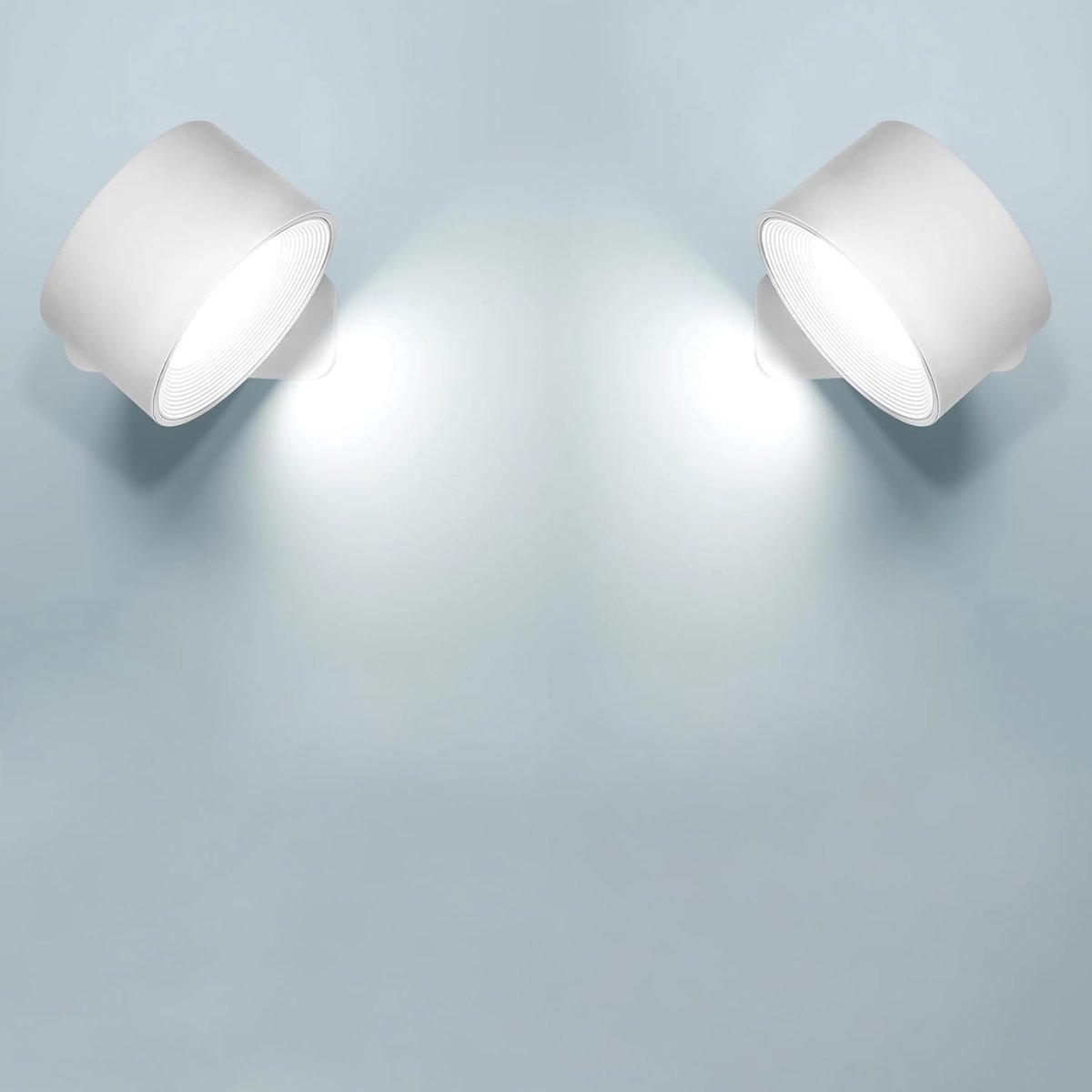 Oplaadbare Draadloze Wandlampen - Set van 2, LED Wandverlichting voor Slaapkamer, Woonkamer, Trap en Gang