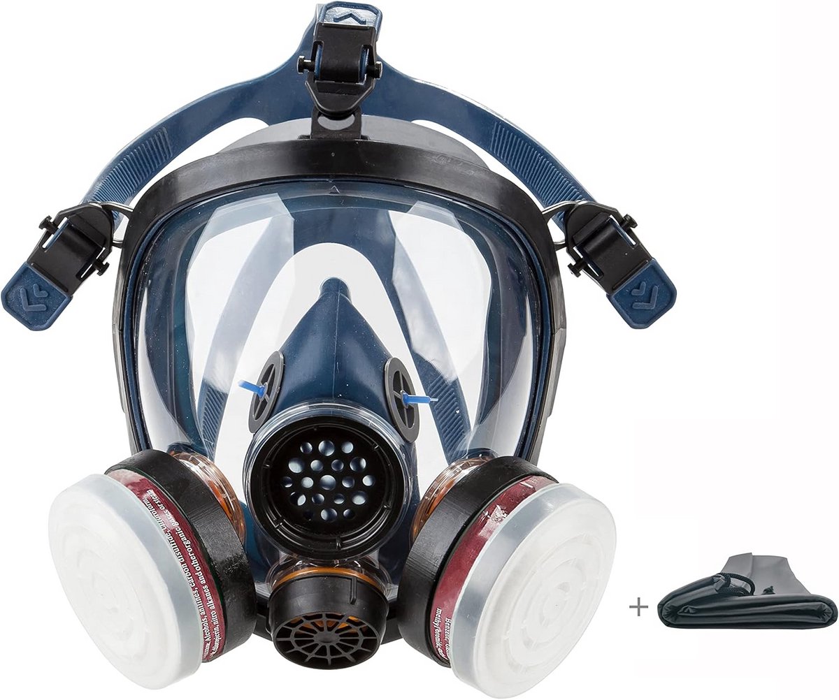 Volademmasker voor ademhalingsbescherming tegen chemische dampen en stof