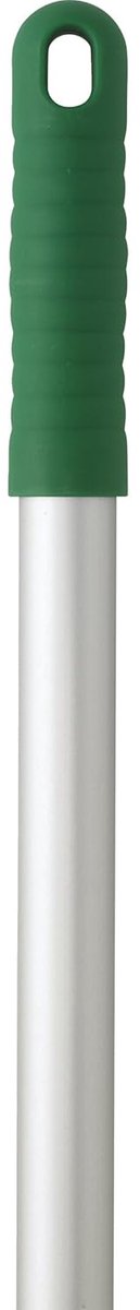 Hygiëne Steel 150 cm met Schroefdraad van Aluminium en Groene Handgreep