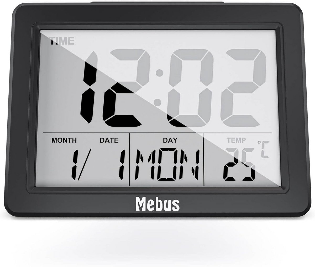 Digitale wekker met groot display en temperatuurweergave - Snooze, verlichting per knop, klap of snip