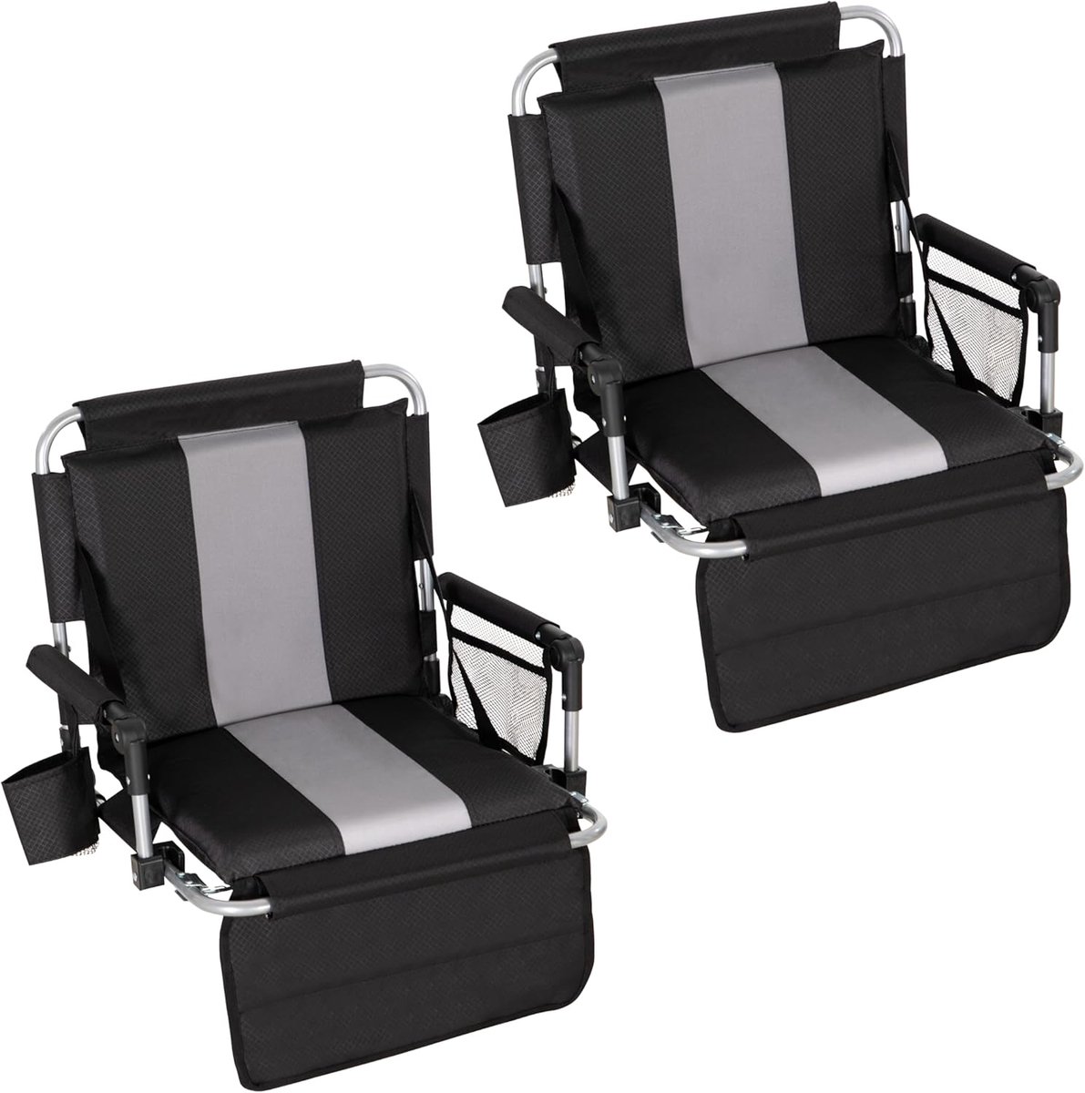 Opvouwbare Stadionstoelen met Rugsteun en Armleuningen - 2 Stuks - Comfortabele Draagbare Stoelen voor Evenementen