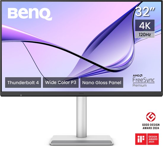 BenQ MA320UG 32 inch 4K 120Hz Nano Gloss monitor Zwart