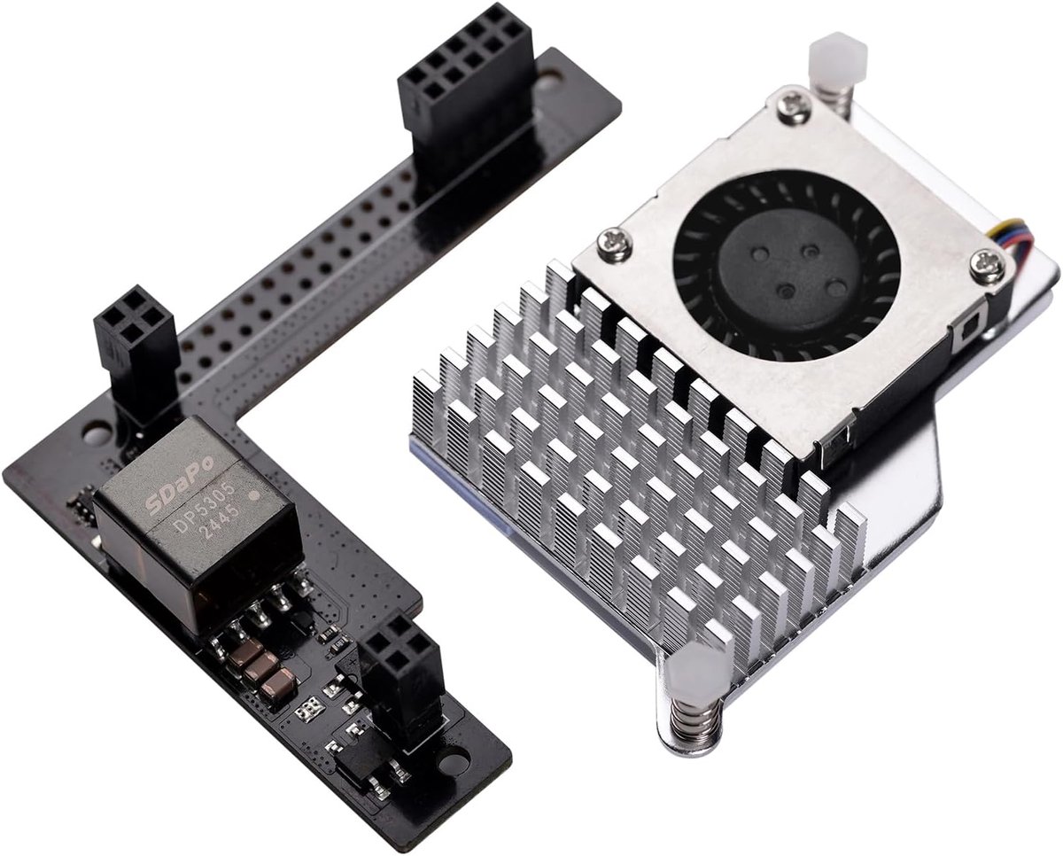PoE HAT 5V voor Raspberry Pi 5 met Geïntegreerde Koeler en Overbelastingsbeveiliging