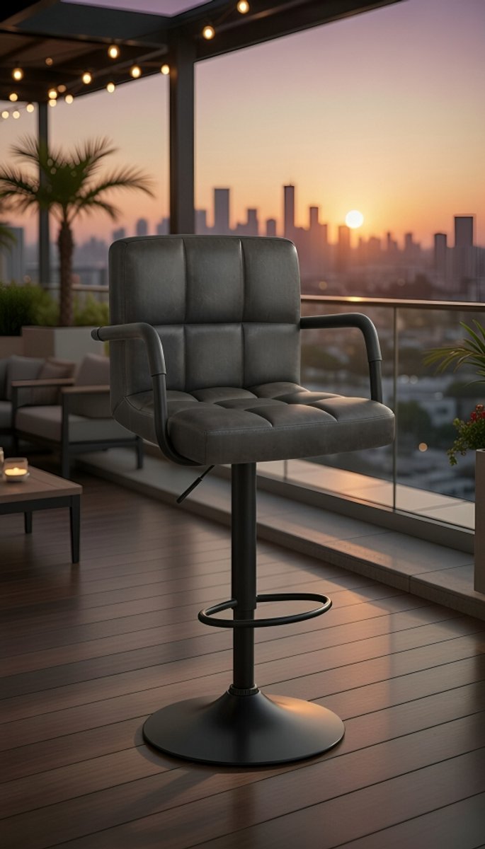 Moderne Faux Fur Barkrukken met Rugleuning – Set van 2 – Comfortabele Witte Zitting met Zwarte Metalen Poten – Luxe Keuken- en Barstoelen voor Keukeneiland, Ontbijtbar of Woonkamer – Voetensteun & ...