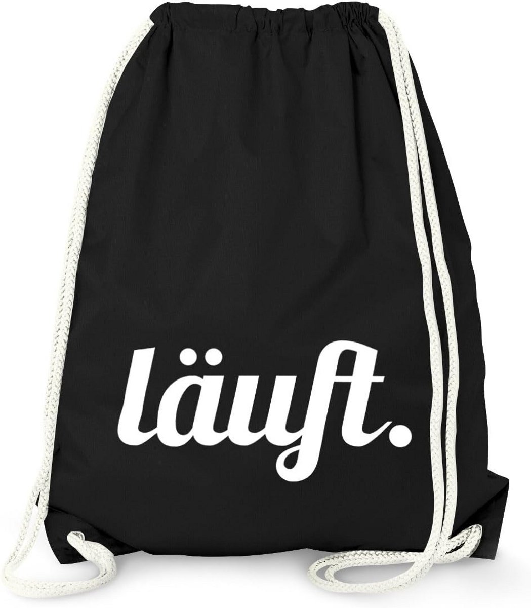 Gymtas met spreuk en jute ontwerp