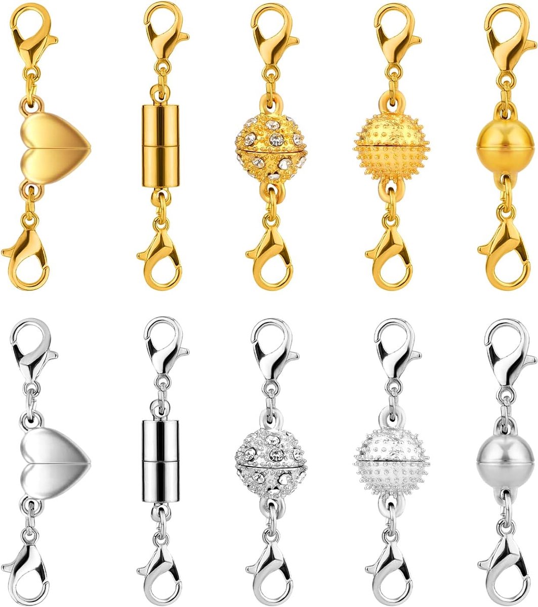 10 Dubbele Magnetische Kettingsluitingen - 5 Stijlen voor Sieraden en Armbanden