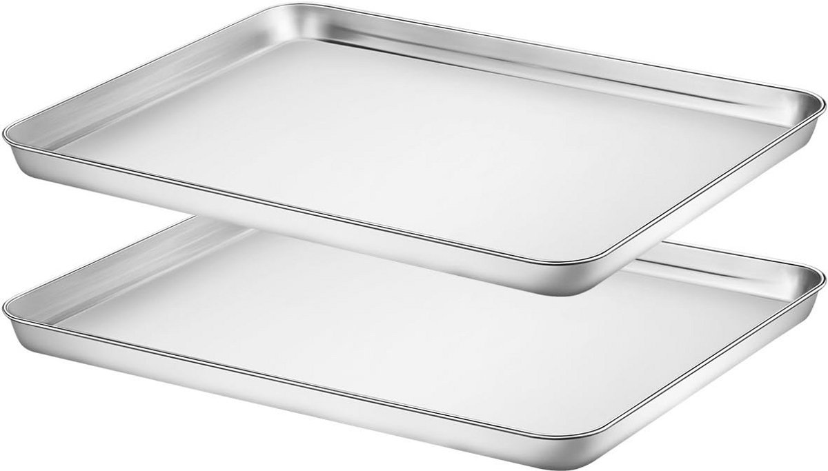 Bakplaten Set van 3 - Gezonde RVS Koekplaten voor Toaster Oven