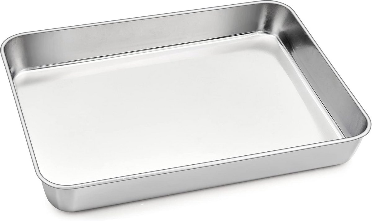 Diepe bakplaat voor lasagne en brownie - Roestvrij staal - 31,5 x 25 x 5 cm - Ovenbestendig en gemakkelijk te reinigen
