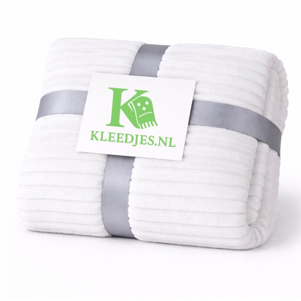 Strepen fleece deken 150x200 cm – Comfortabel & zacht – Voor bank en bed – Wit