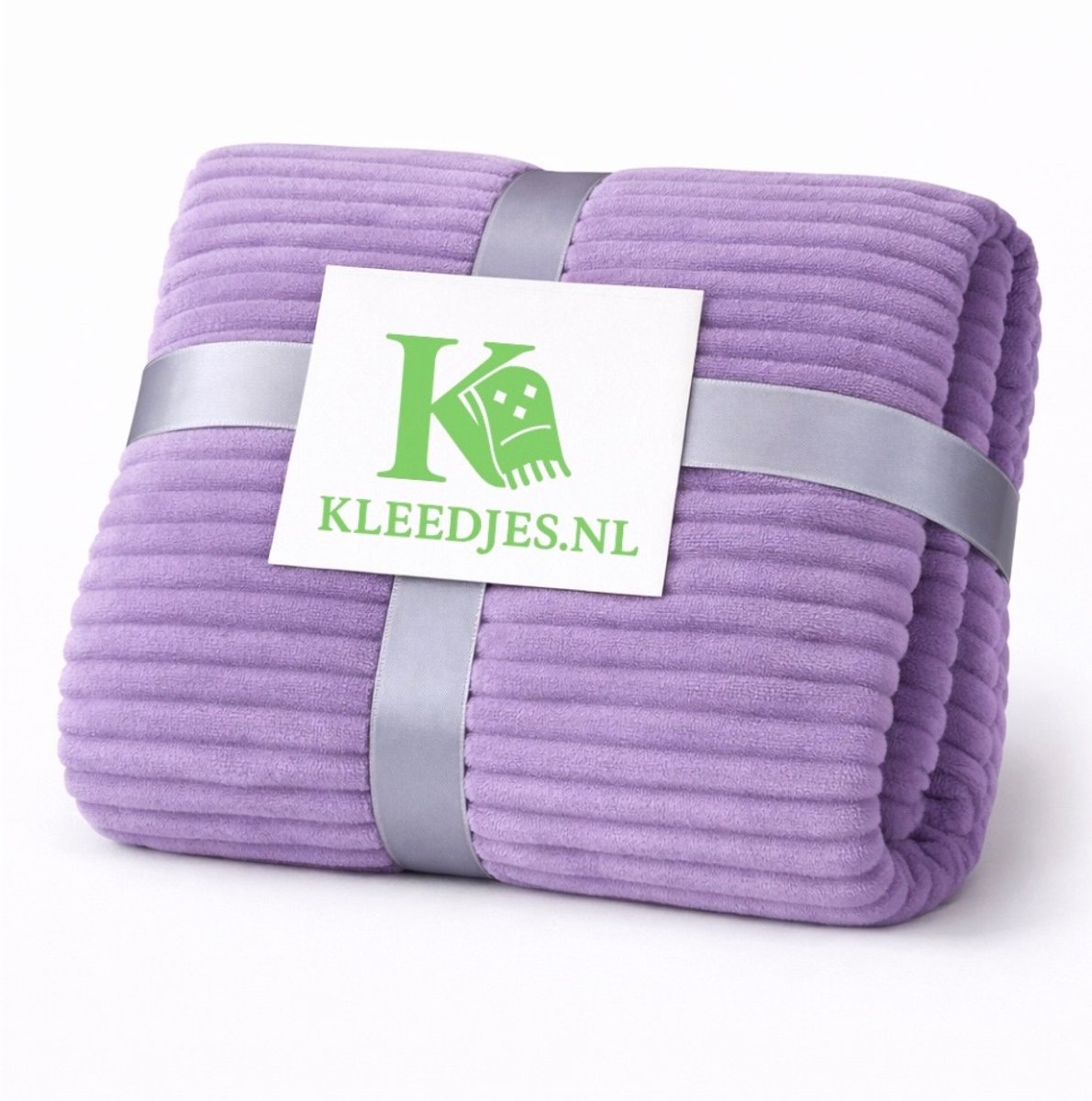 Strepen fleece deken 150x200 cm – Comfortabel & zacht – Voor bank en bed – Lichtpaars