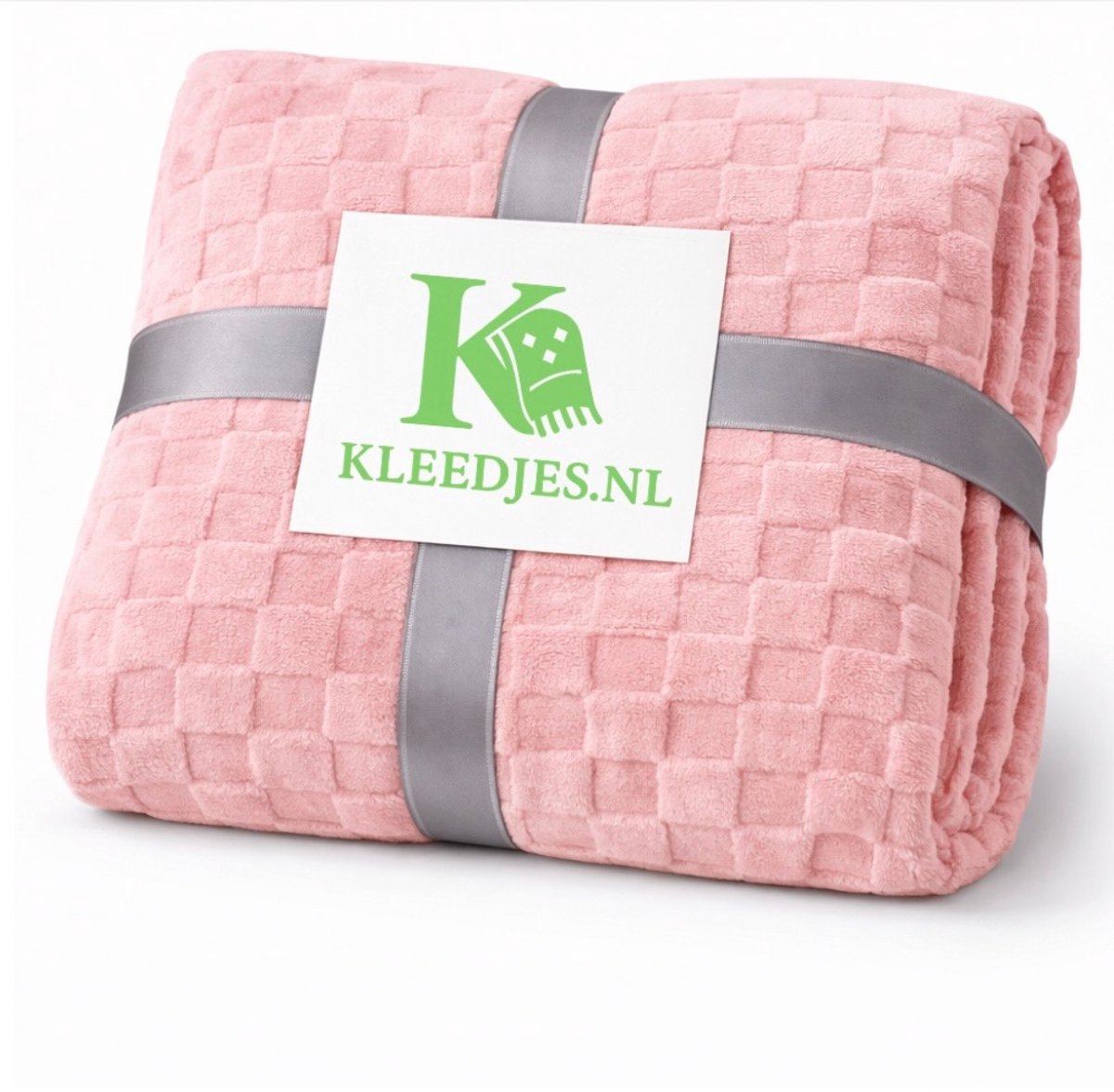 Ruiten fleece deken 150x200 cm – Zacht & comfortabel – Plaid voor bank en bed – Roze