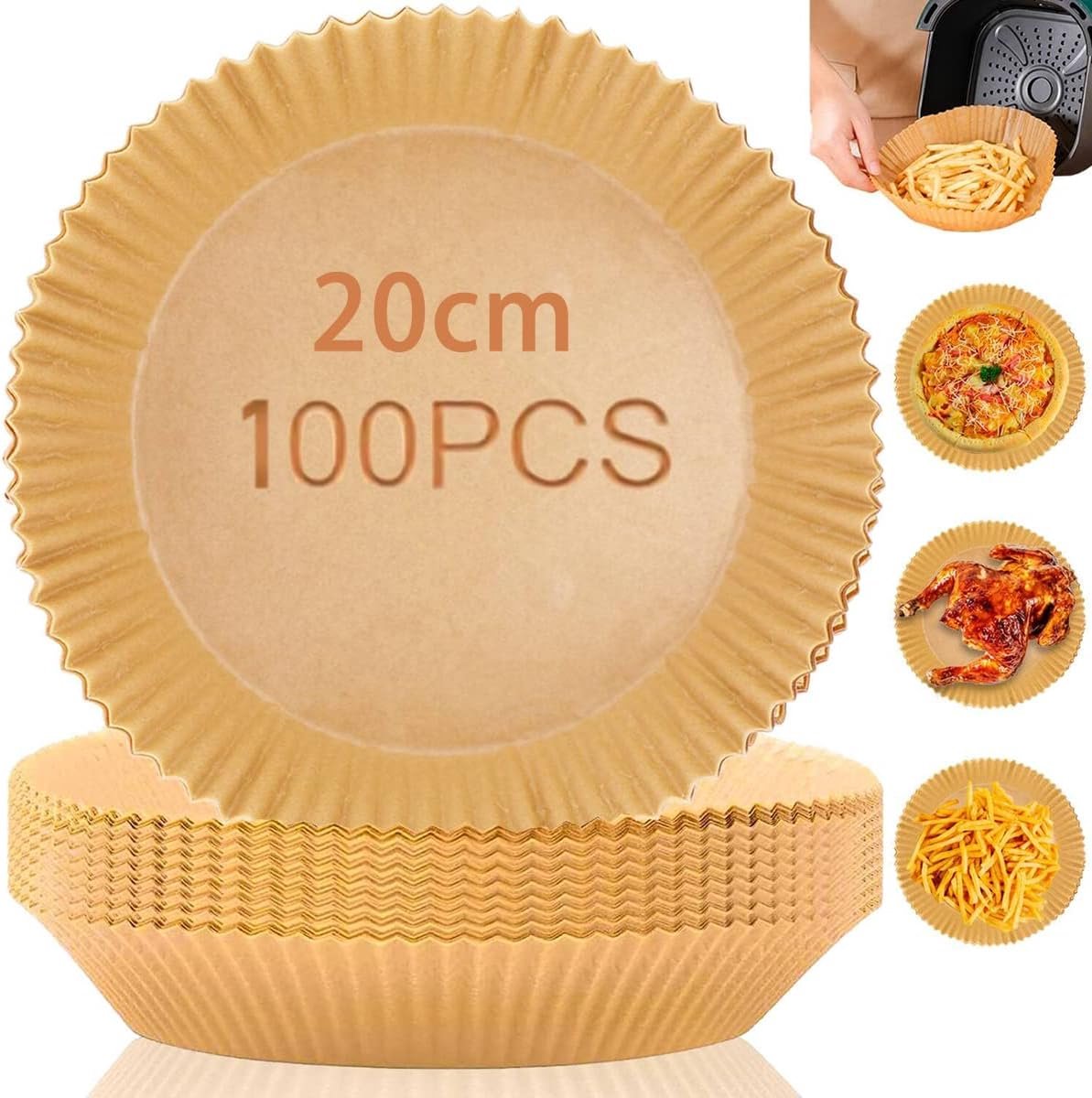 Rond Bakpapier voor Airfryers - 100 stuks, 20 cm en 24 cm