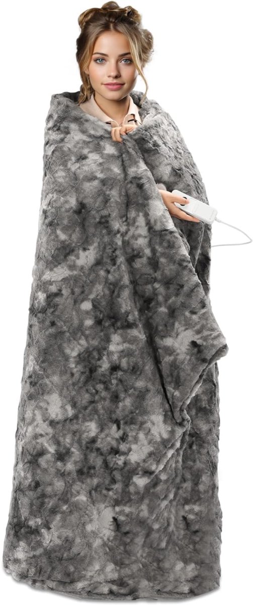 DYNA® Elektrische Deken 2 Persoons - Elektrische Deken - Deken - Grijs - ‎180cm x 130cm x 3cm