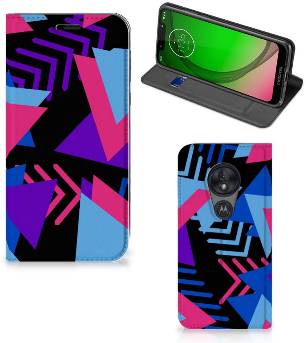 Motorola Moto G7 Play Stand Case Funky Triangle