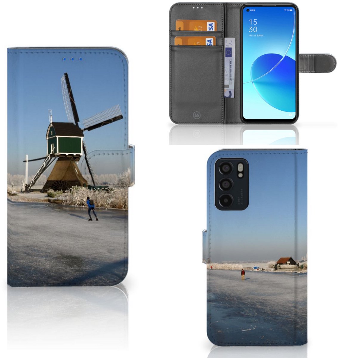 OPPO Reno6 5G Flip Cover Schaatsers
