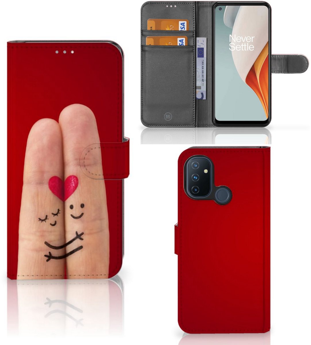 OnePlus Nord N100 Wallet Case met Pasjes Liefde - Origineel Romantisch Cadeau