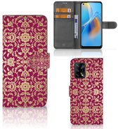 Étui de téléphone avec photo OPPO A74 4G Bookcase Idées cadeaux Baroque Pink