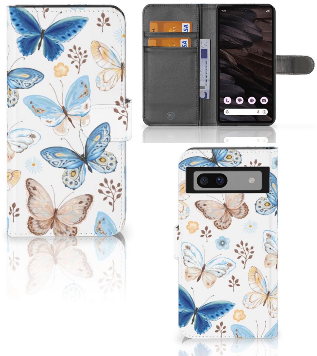 Telefoonhoesje met Pasjes voor Google Pixel 7A Vlinder