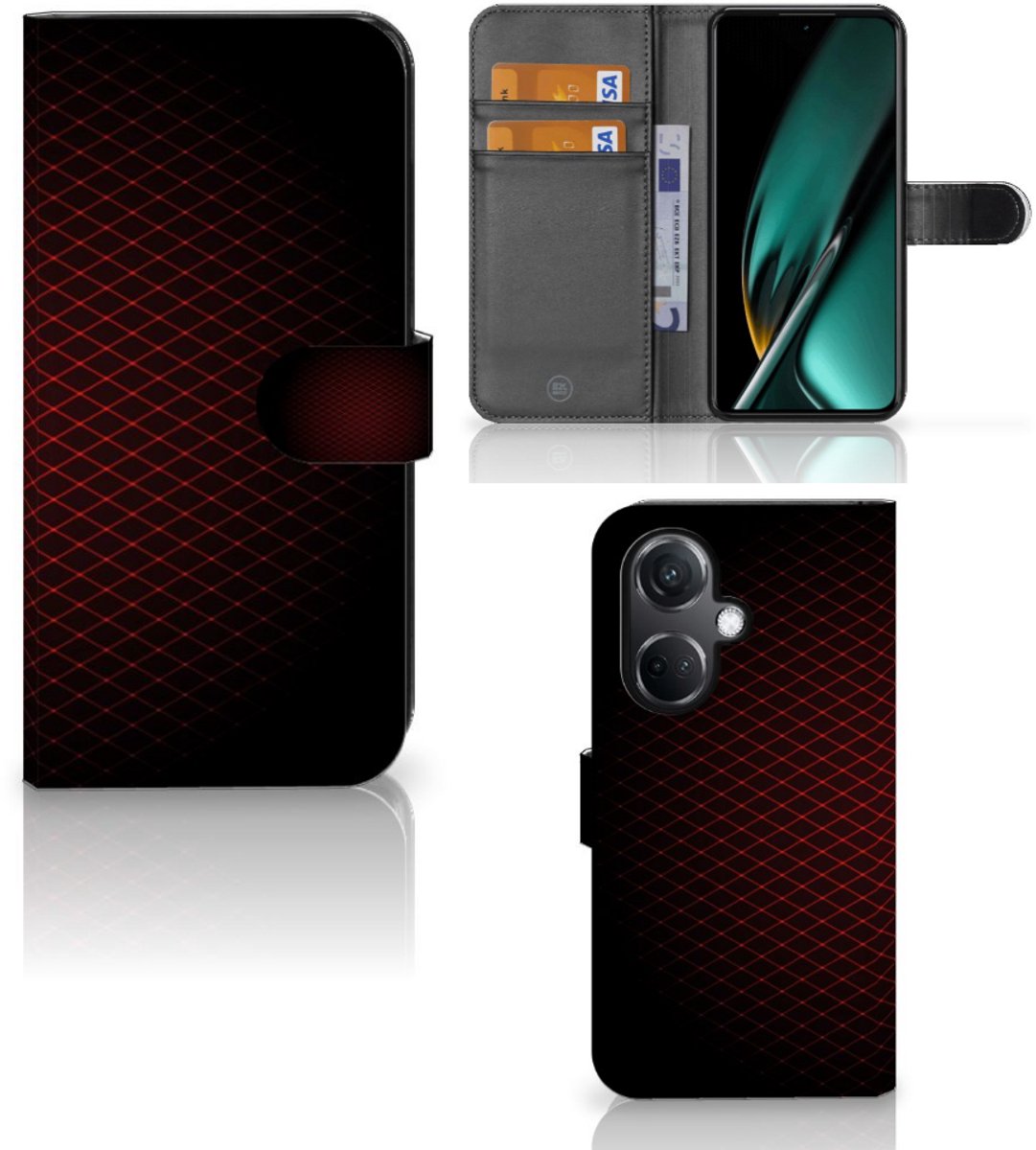 OnePlus Nord CE 3 Telefoon Hoesje Geruit Rood